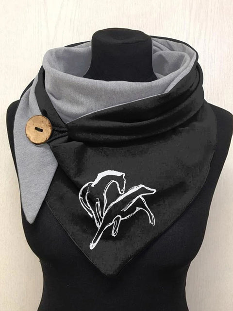 Silhouette Horse Art Casual Scarf Shawl