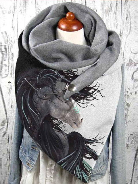 Women's Horse Print Casual Wrap Scarf