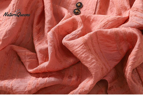 Casual all-match cotton linen jacquard shirt