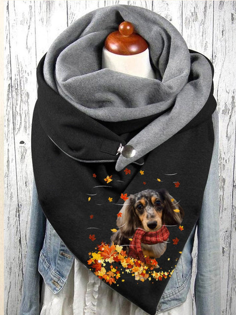 Women's Cute Pet Dog Beagle Casual Windproof Shawl Scarf