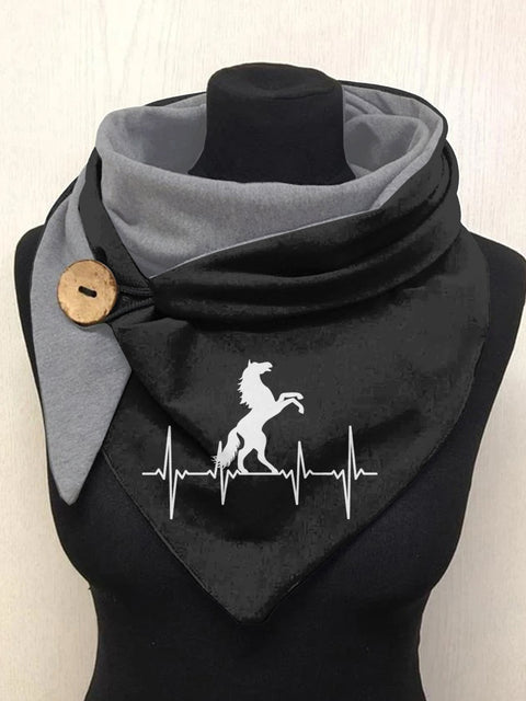 Silhouette Horse Art Casual Scarf Shawl