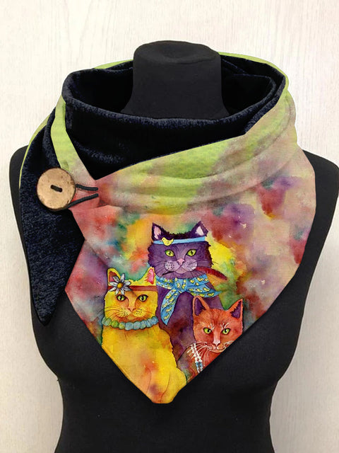 Cat print scarf