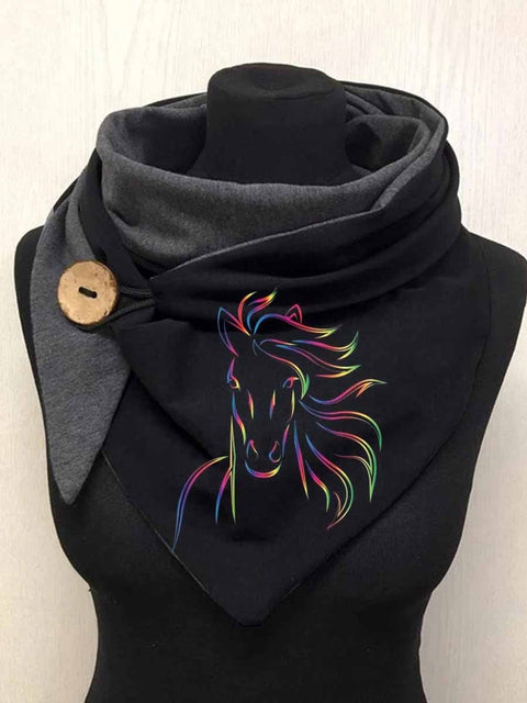 Women's Horse Print Casual Wrap Scarf