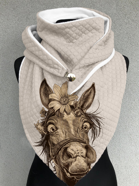 Horse Art Casual Waffle Scarf and Shawl