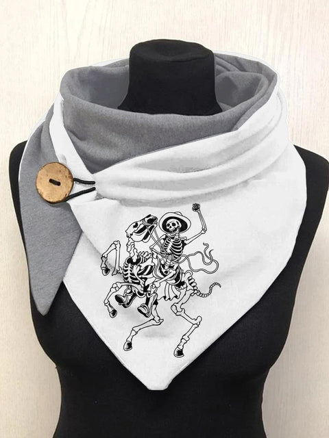 Horse and Cowboy Skull Casual Scarf Shawl