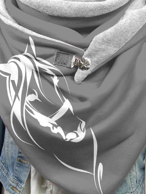Women's Simple Horse Thermal Scarf