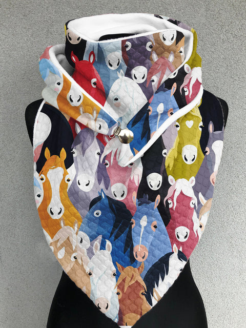Horse Art Casual Waffle Scarf and Shawl
