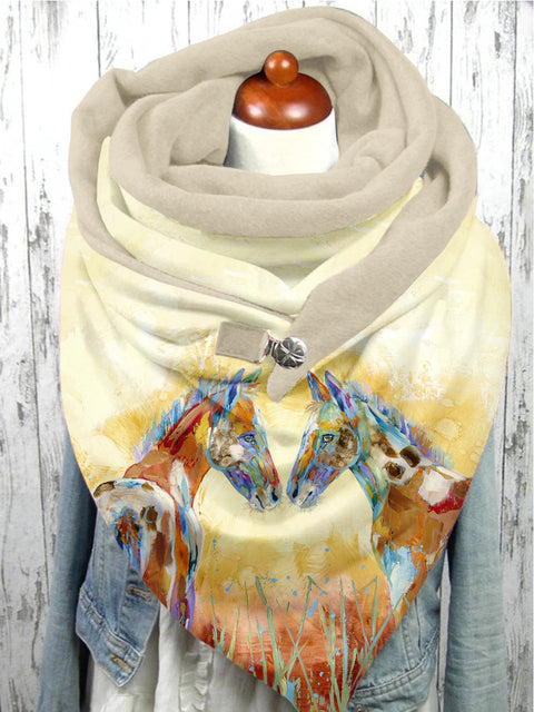 Horse Art Casual Scarf Shawl