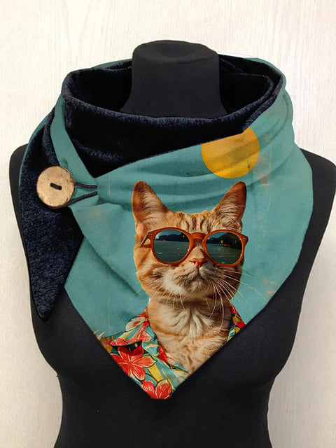 Cat print scarf