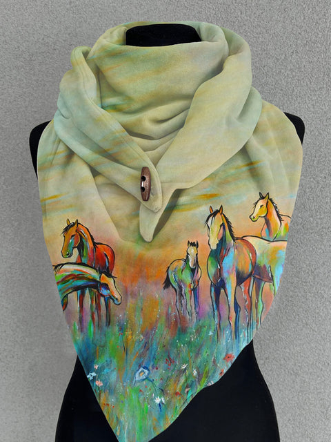 Horse Art Casual Scarf Shawl