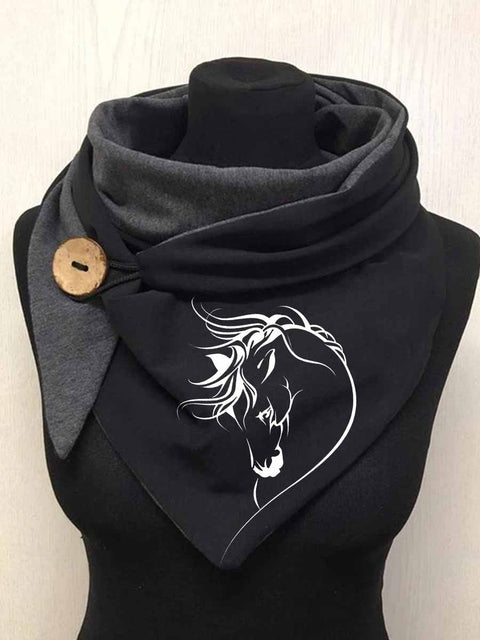 Women's Horse Print Casual Wrap Scarf