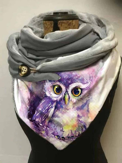Women's Owl Art Casual Wrap Scarf