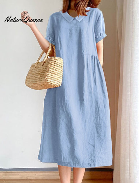 Women'S Casual Solid Color Loose Dress