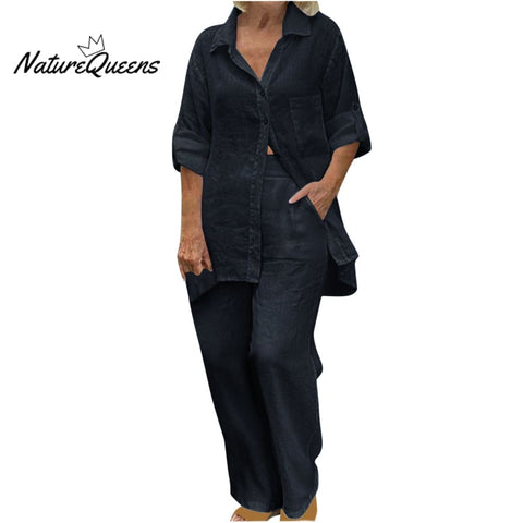 Long-sleeved cardigan top and pants two-piece suit