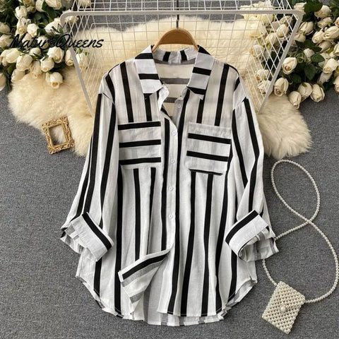 Vertical striped multicolor shirt jacket