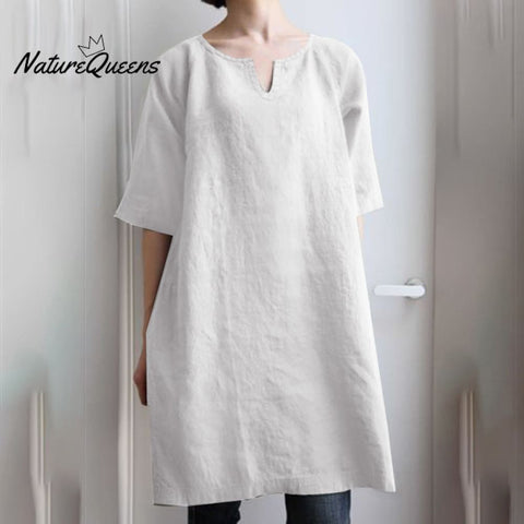 Artistic retro V-neck casual top with loose shirt bottom