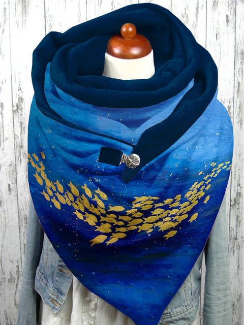 Fish Art Casual Scarf Shawl