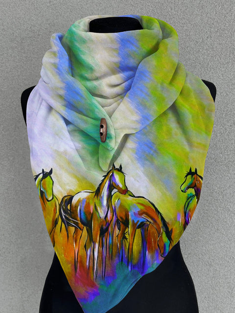 Horse Art Casual Scarf Shawl