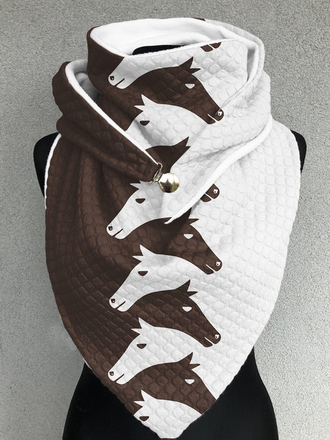 Horse Art Casual Waffle Scarf and Shawl
