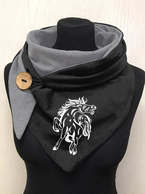 Silhouette Horse Art Casual Scarf Shawl