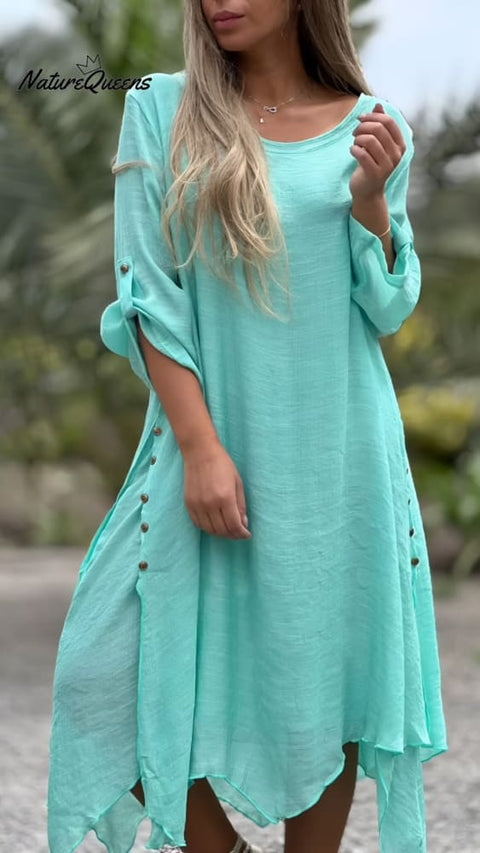 Irregular Cotton and Linen Dress