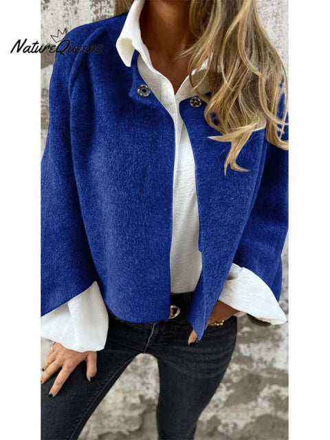 Autumn and Winter Loose Short Cashmere Long-sleeved Jacket