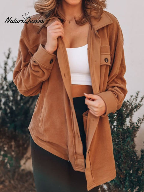 Women's Fashion Long Sleeve Single Breasted Cardigan Woolen Jacket