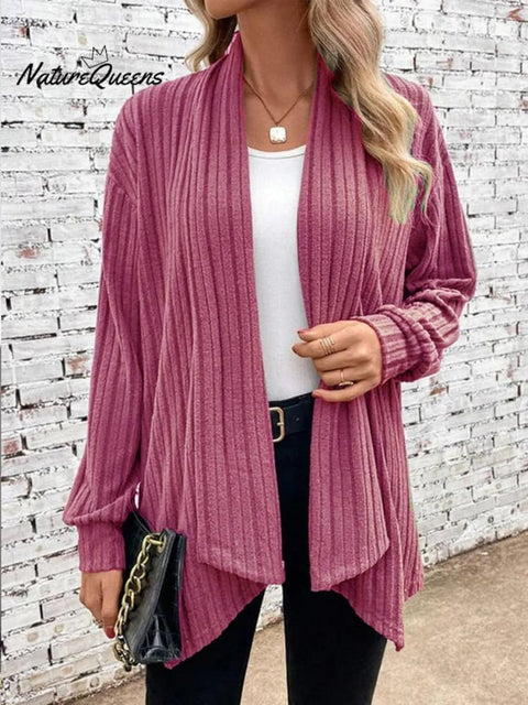 Women's Autumn and Winter Long Sleeve Solid Color Cardigan Jacket