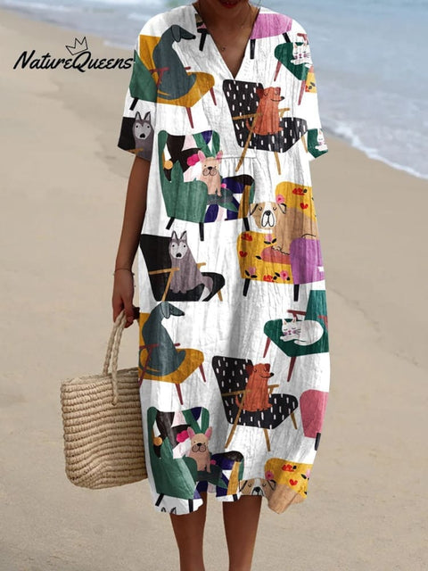 Women's  Funny  Art Print  Casual Dress