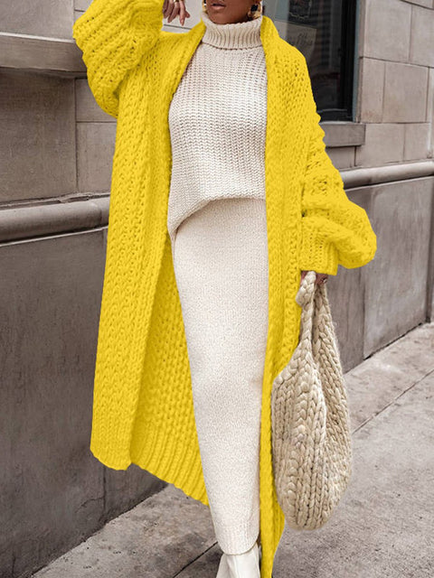 Women's Chunky Knit Long Cardigan Jacket