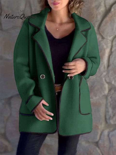 Women's Temperament Blazer Collar Double-sided Woolen Jacket
