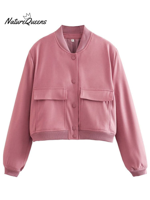 Stand Collar Large Pocket Jacket