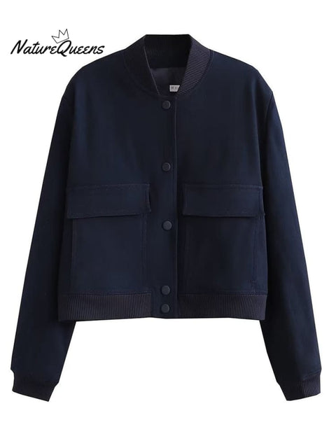 Stand Collar Large Pocket Jacket