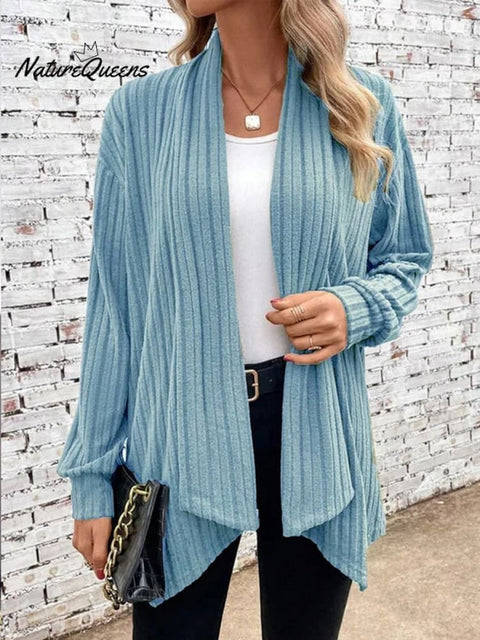 Women's Autumn and Winter Long Sleeve Solid Color Cardigan Jacket