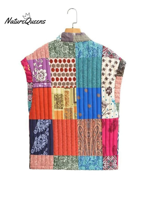 Women's Sleeveless Fashion Print Strappy Vest Jacket