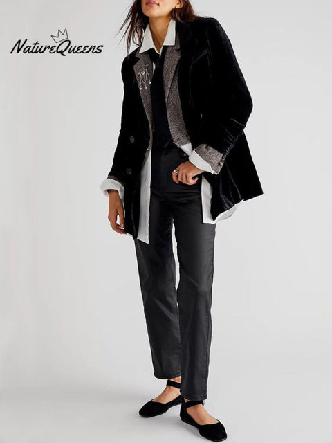 Women's Velvet Blazer Jacket