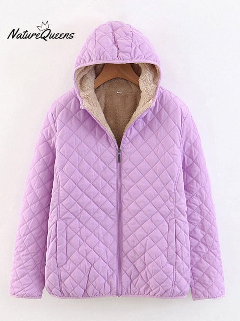 Velvet and Thickened Rhombus Loose Cotton Jacket