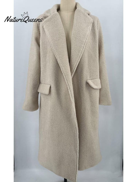 Autumn and Winter Warm Coat Long Sleeve Lapel Women's Coat