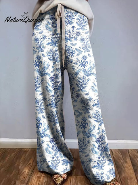 Women's Plant Art Printed Comfortable Knitted Trousers