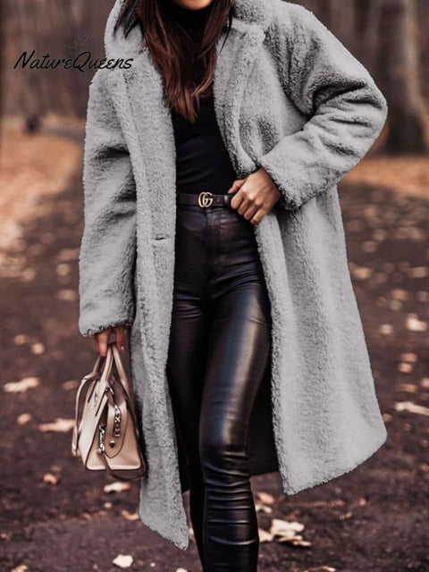 Autumn and Winter Long Long-sleeved Woolen Coat for Women