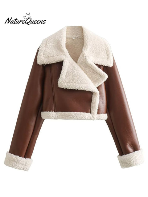 Fur All-in-one Short Street Girl Motorcycle Jacket