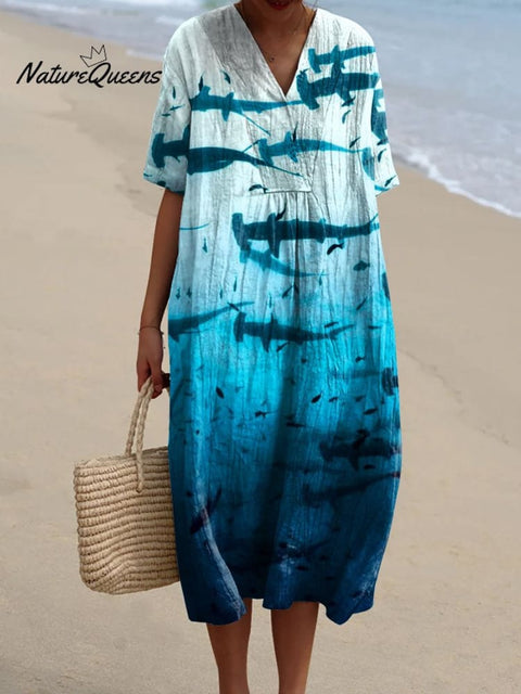 Women's  Ocean  Art Print  Casual Dress