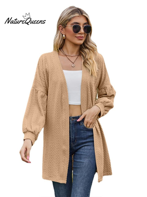 Solid Color Loose Cardigan Top Women's Knitted Jacket