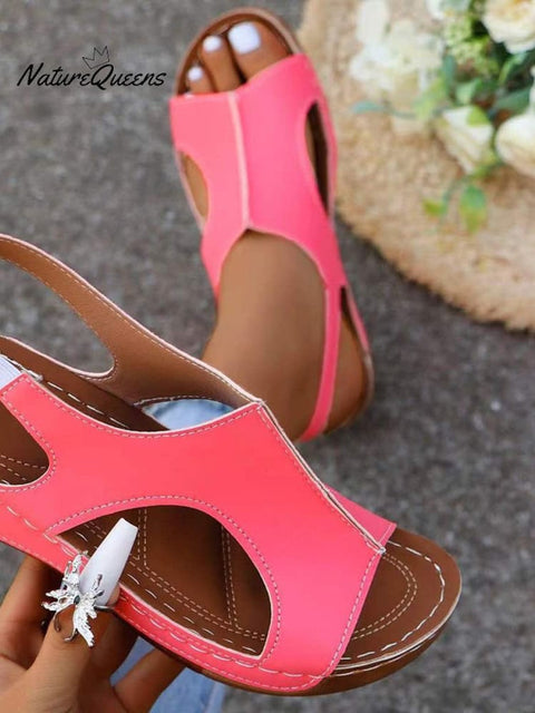 Summer Casual Thick Bottom Elastic Strap Fish Mouth Muffin Shoes