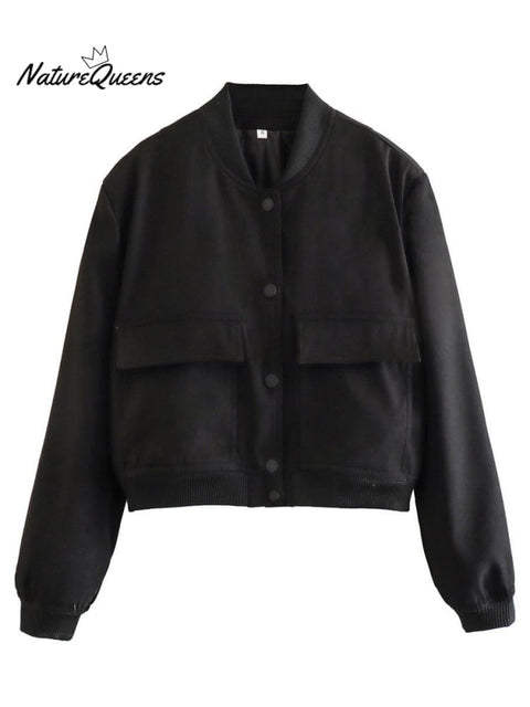 Stand Collar Large Pocket Jacket