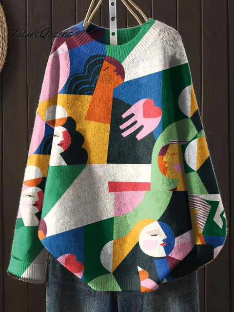 Abstract Geometry Art  Art Print Knit Pullover Sweater