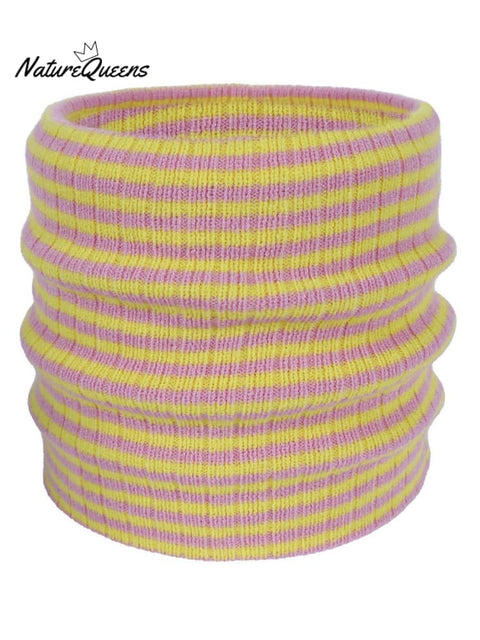 Striped Knitted Neck Scarf