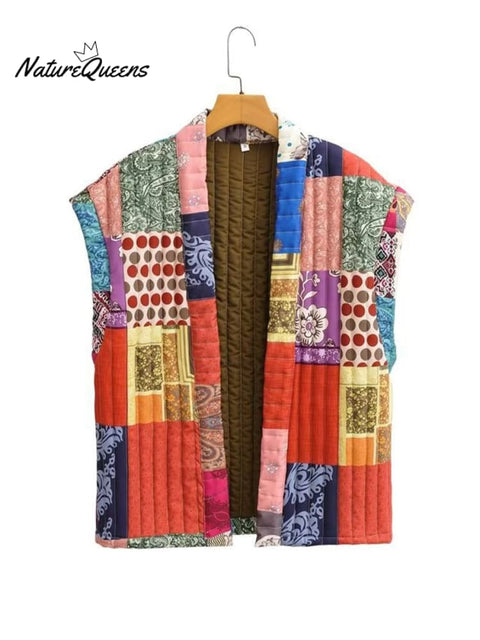 Women's Sleeveless Fashion Print Strappy Vest Jacket