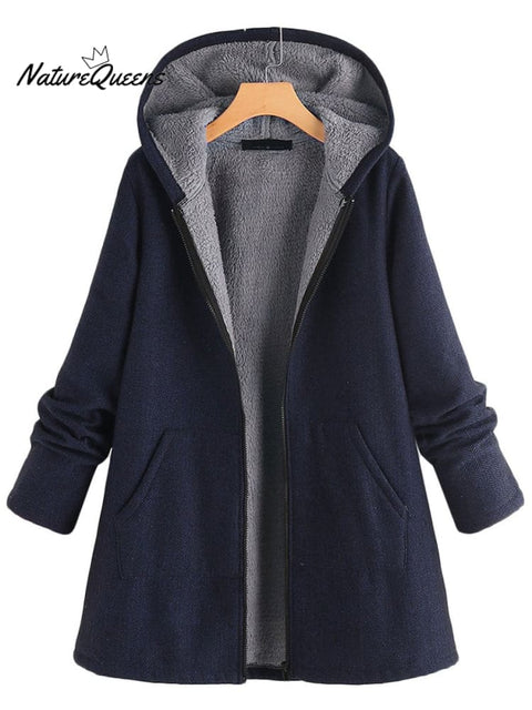 Women's Fall And Winter Casual Cotton Padded Jacket With Hood