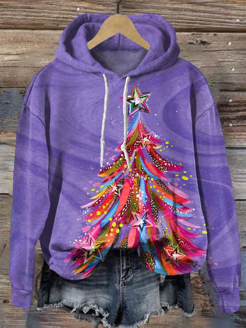 Magic Christmas Cozy Christmas Tree Print Casual  Sweatshirt